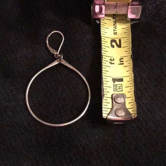 Sterling silver dangle hoop earrings - Picture 2 of 3